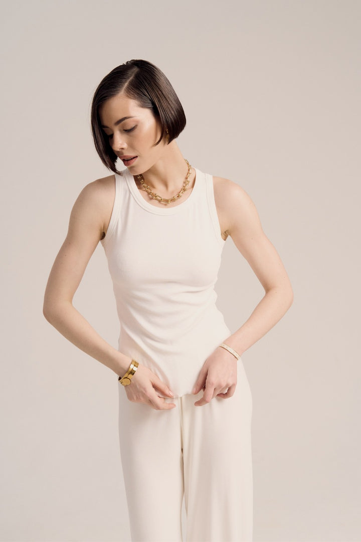 Camilla curved rib tank milky