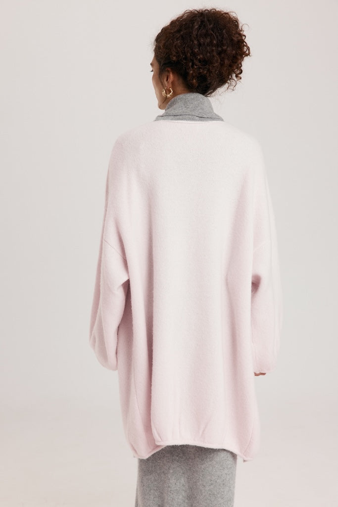 Pink Oversized Cardigan