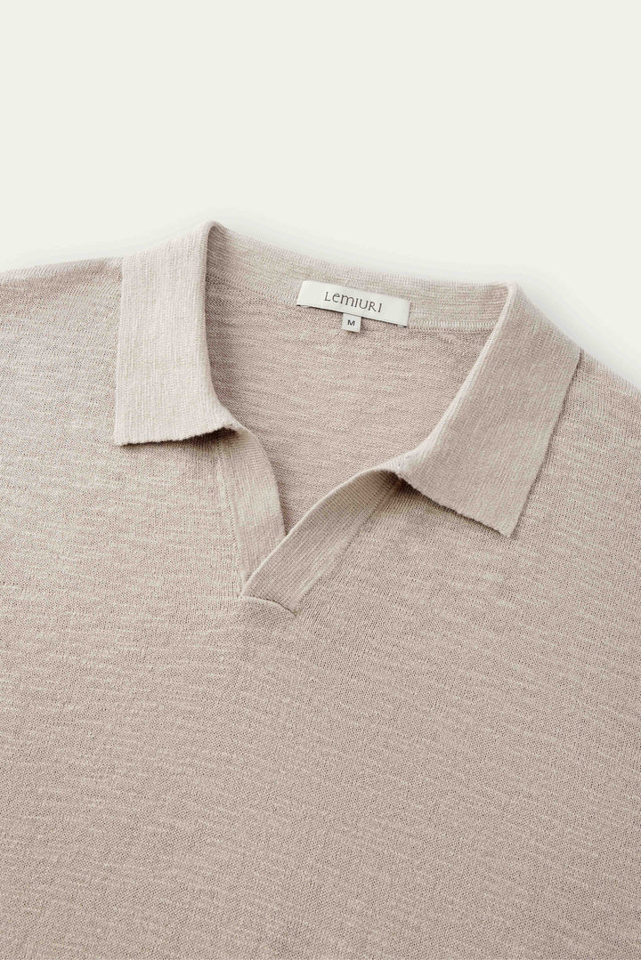 Rimal Linen-Cotton Knit Polo Shirt