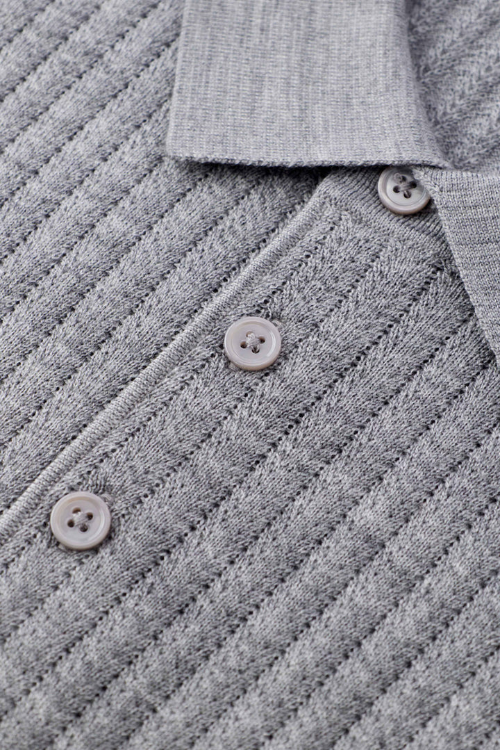 Dune Pointelle Wool Polo