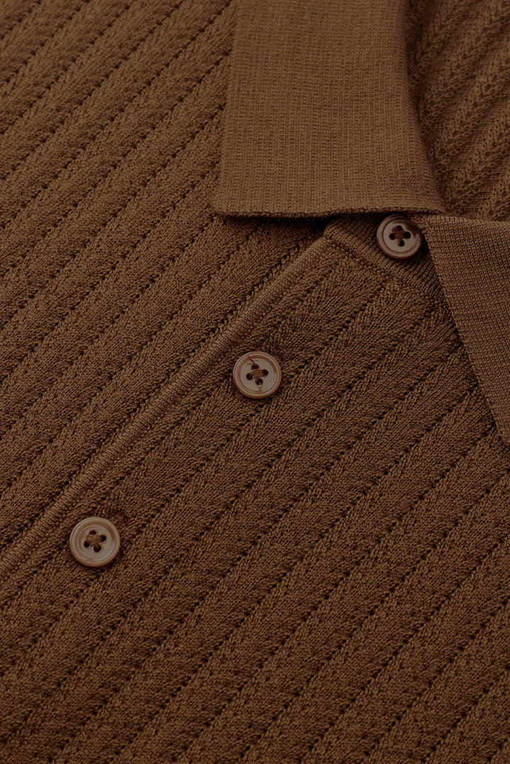 Dune Pointelle Wool Polo