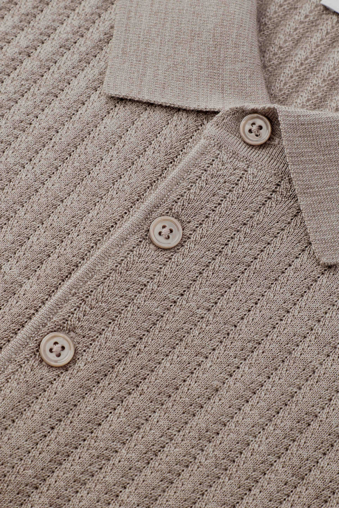 Dune Pointelle Wool Polo