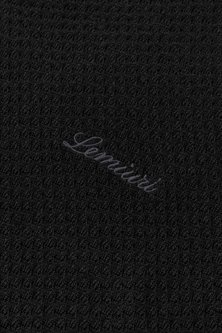 Madar Textured Open-Collar Polo Shirt