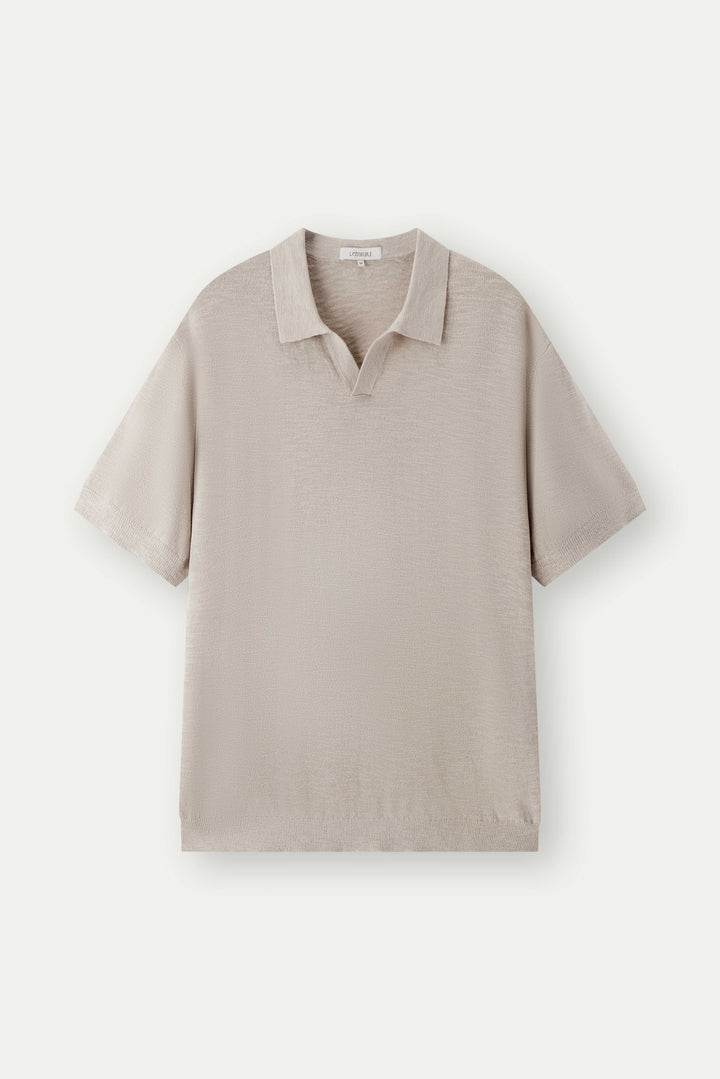 Rimal Linen-Cotton Knit Polo Shirt