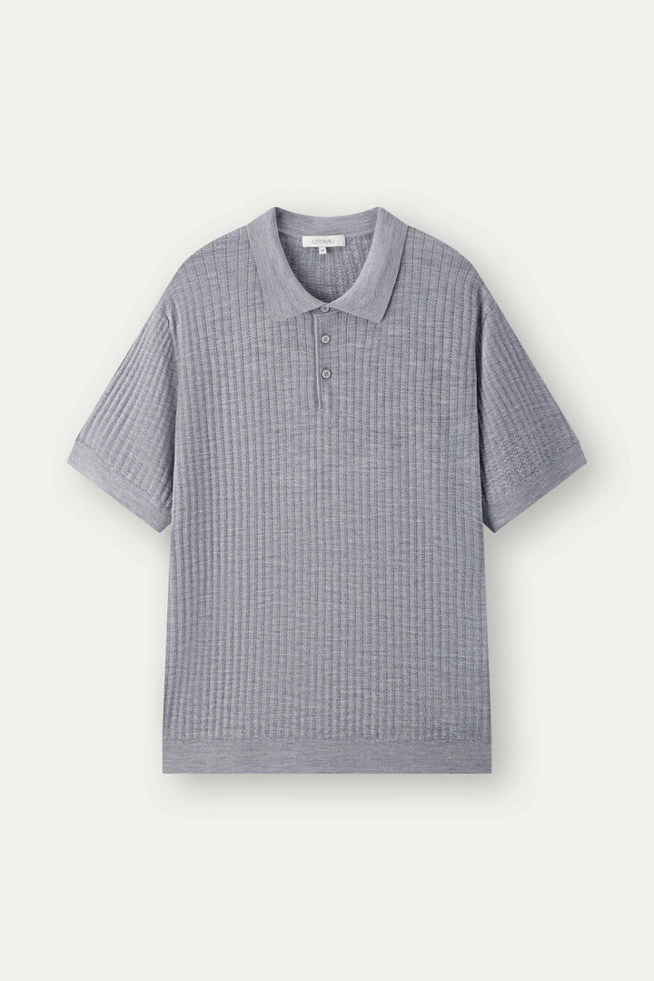 Dune Pointelle Wool Polo