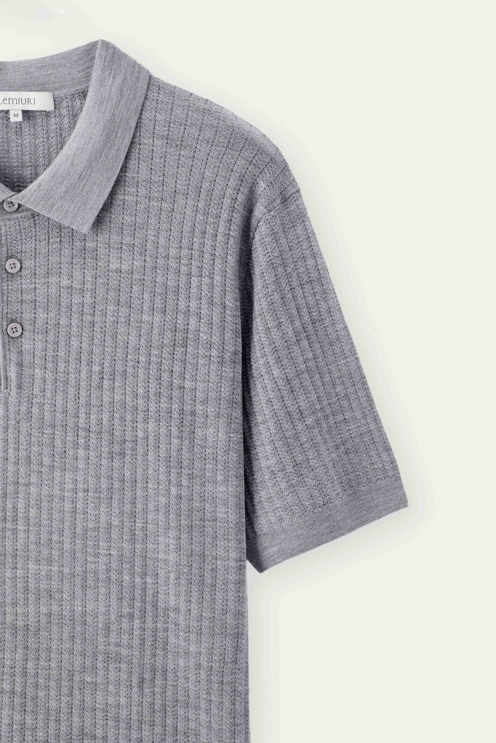 Dune Pointelle Wool Polo