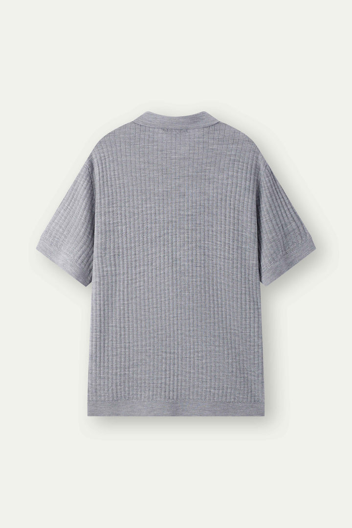 Dune Pointelle Wool Polo