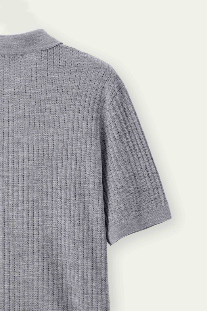 Dune Pointelle Wool Polo
