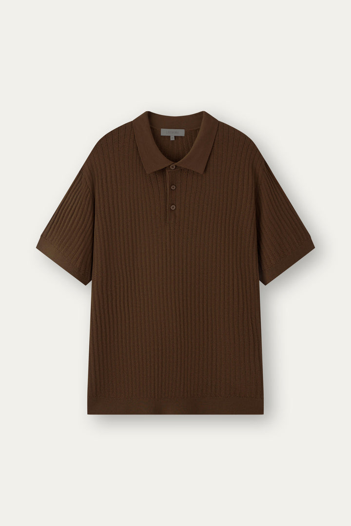 Dune Pointelle Wool Polo
