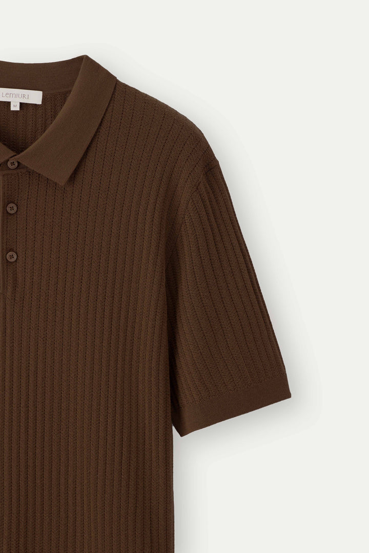 Dune Pointelle Wool Polo