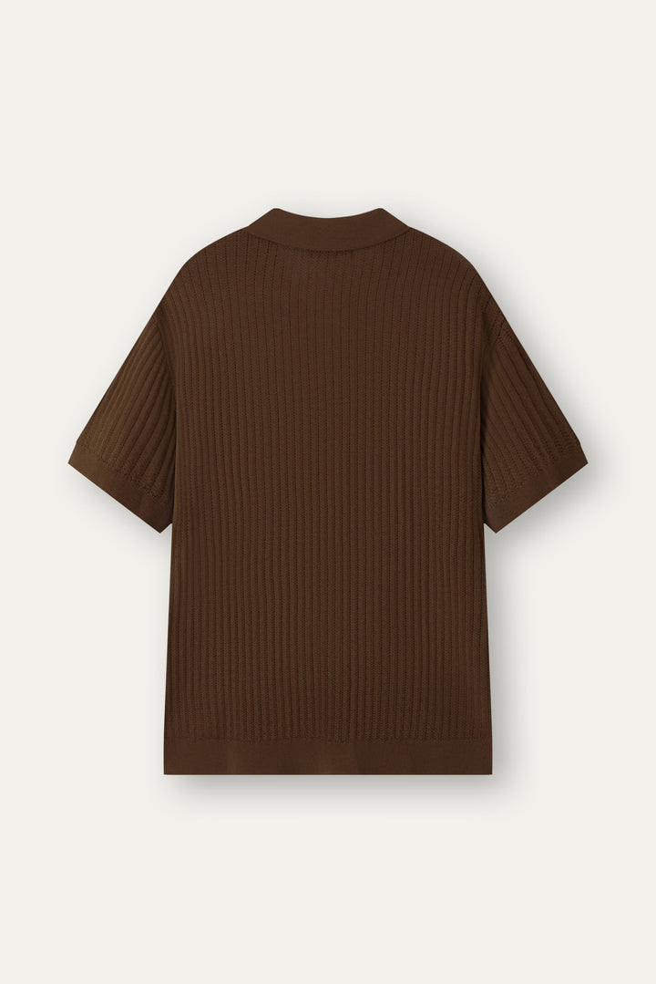 Dune Pointelle Wool Polo