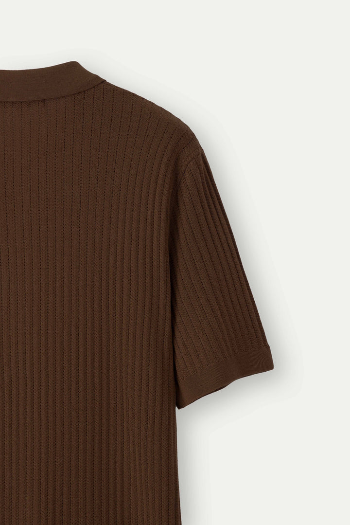 Dune Pointelle Wool Polo