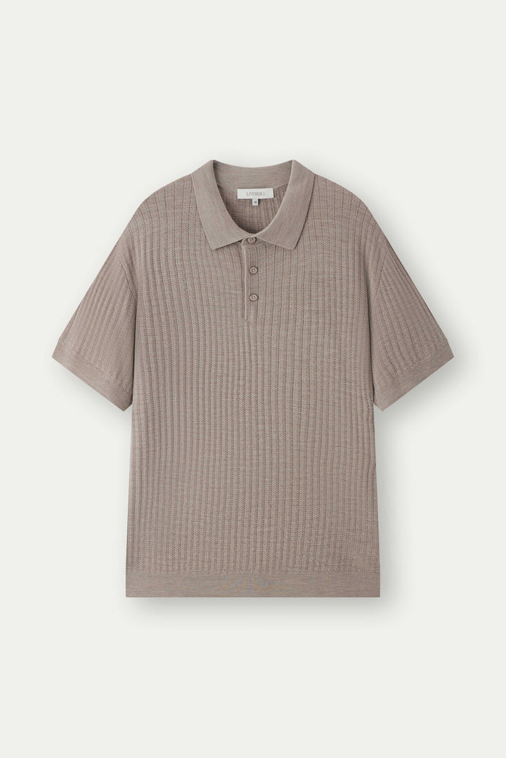 Dune Pointelle Wool Polo