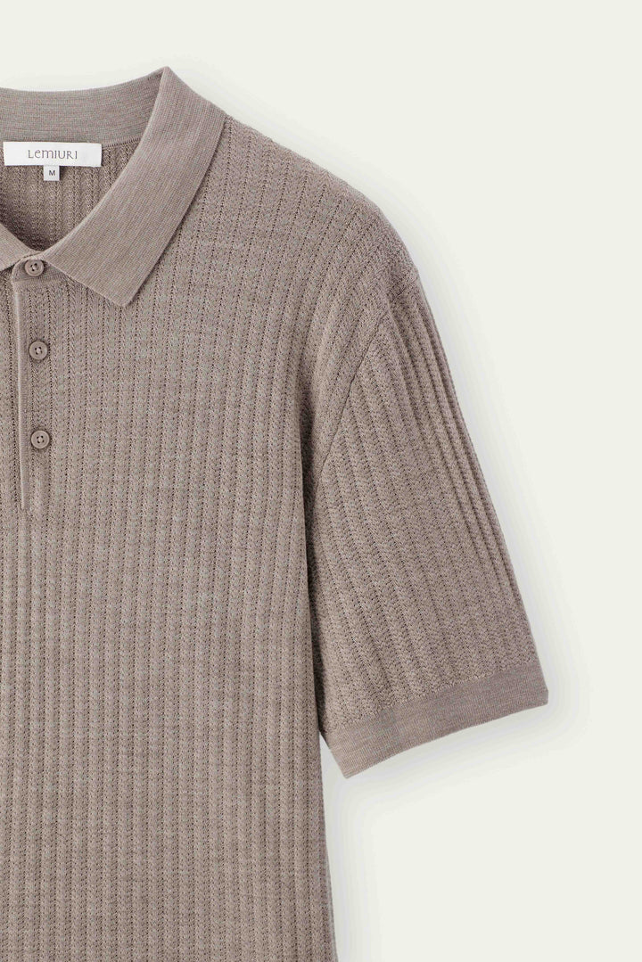 Dune Pointelle Wool Polo