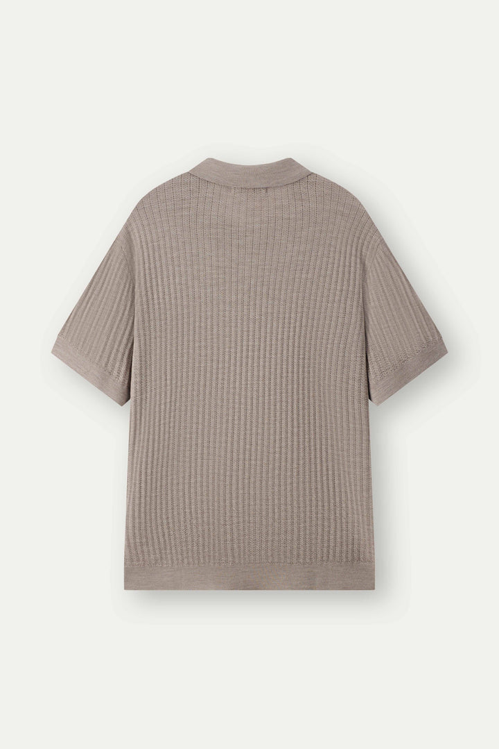 Dune Pointelle Wool Polo