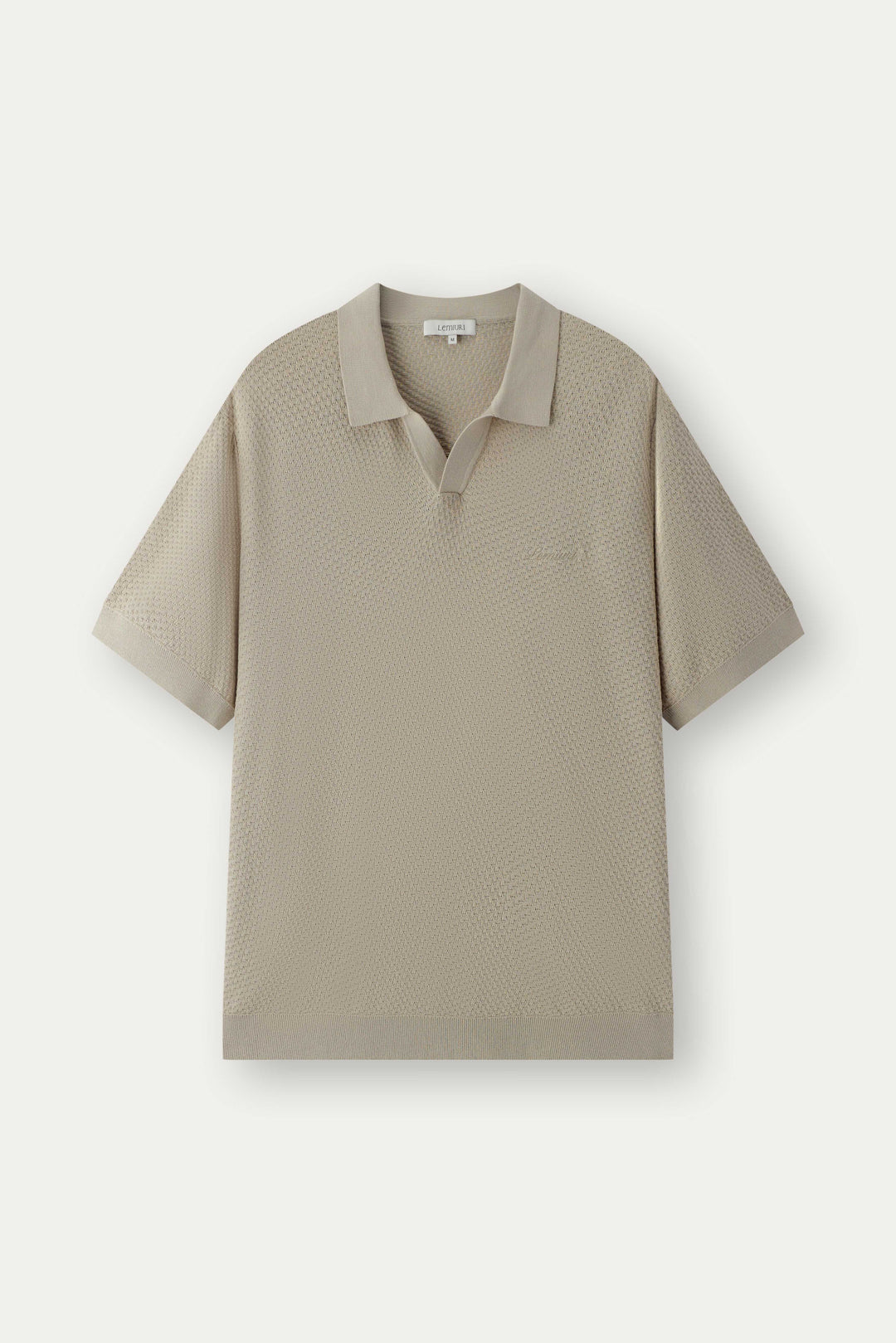 Madar Textured Open-Collar Polo Shirt