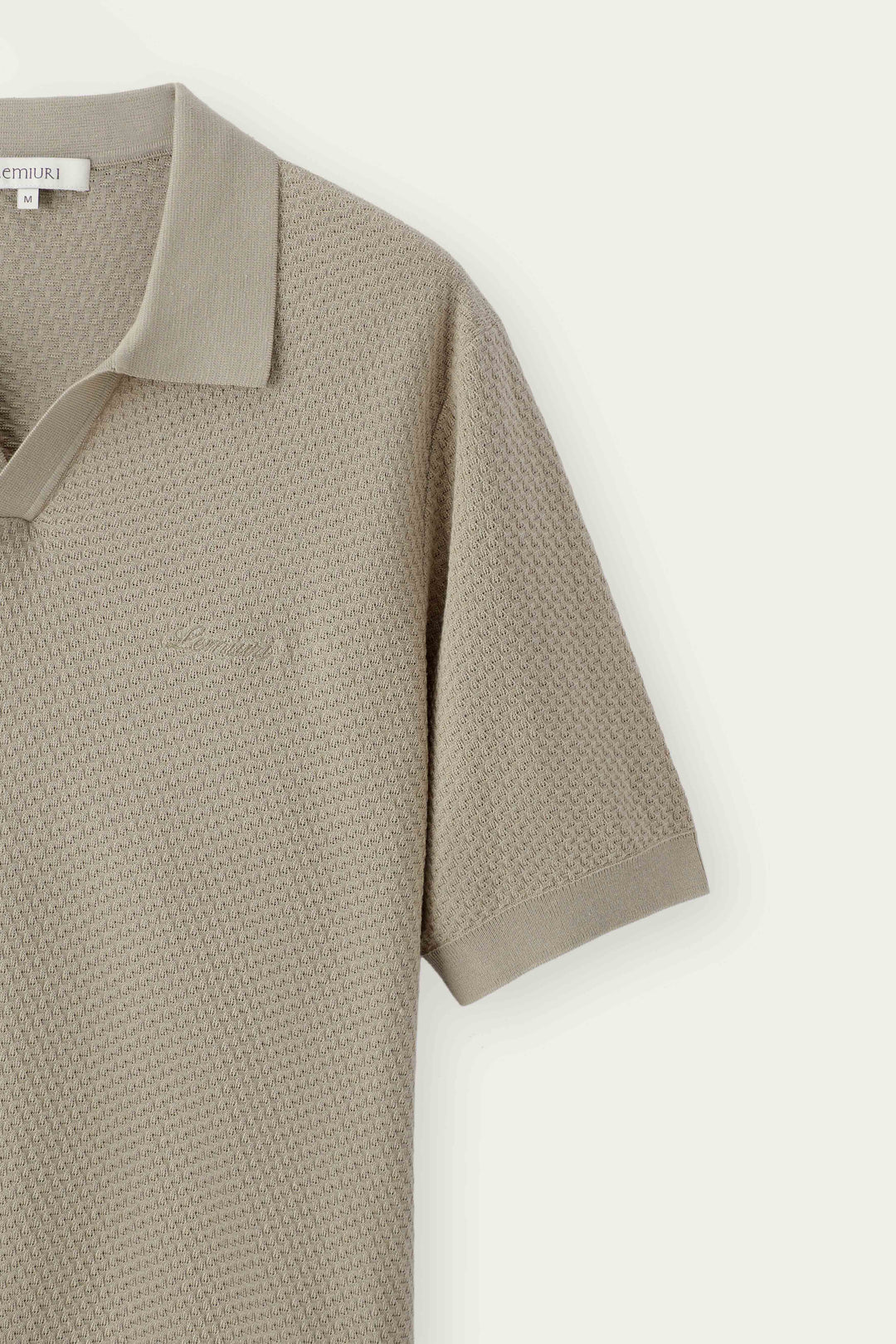 Madar Textured Open-Collar Polo Shirt