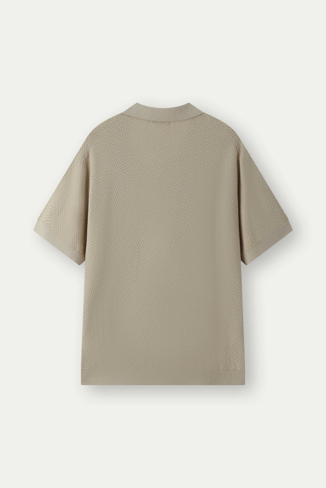 Madar Textured Open-Collar Polo Shirt