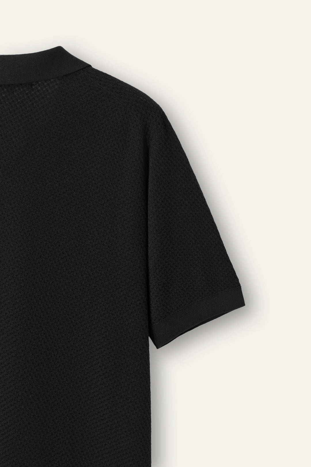 Madar Textured Open-Collar Polo Shirt