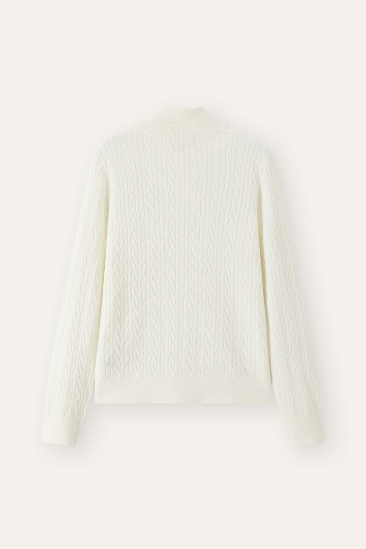 Elara Cable-Knit Half-Zip Sweater