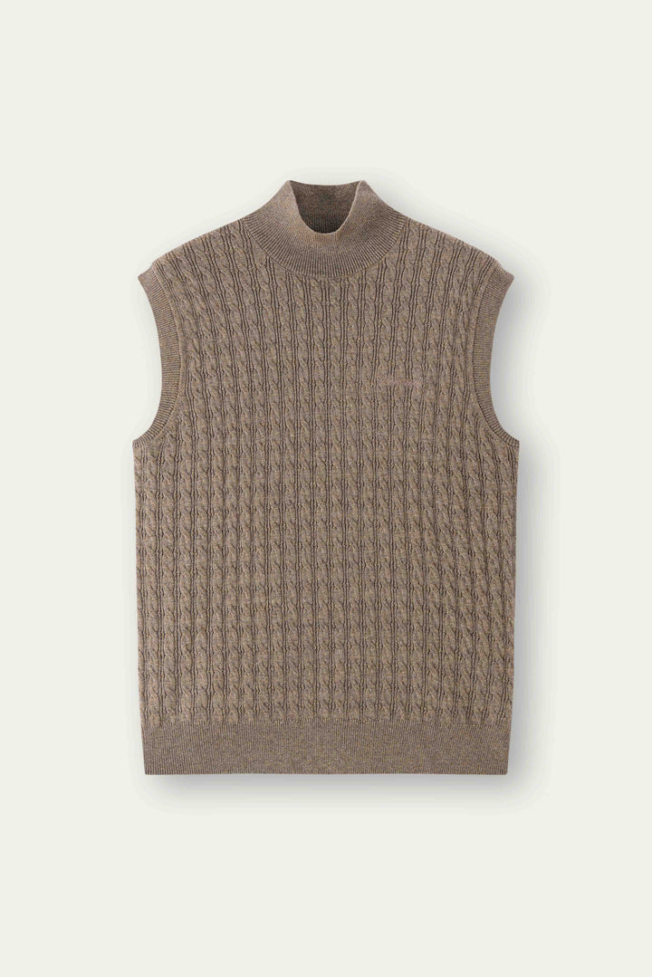NAJWA CABLE-KNIT WOOL VEST