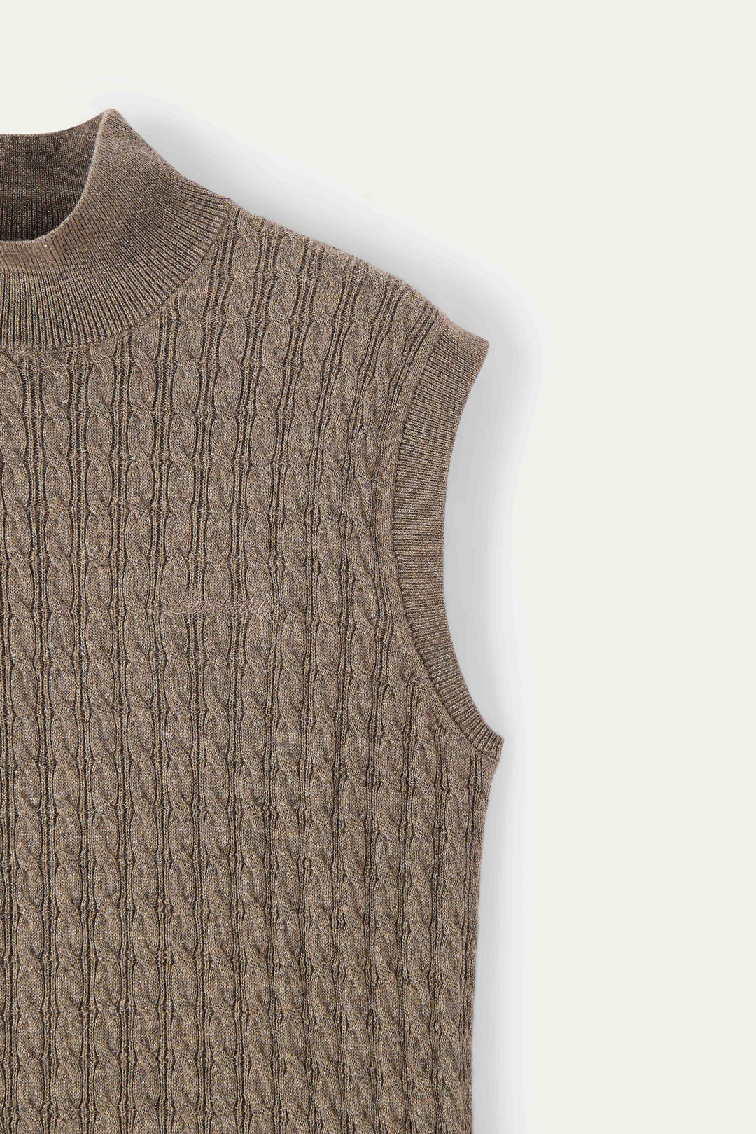 NAJWA CABLE-KNIT WOOL VEST