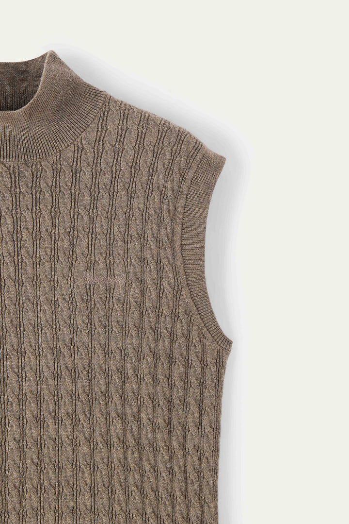 NAJWA CABLE-KNIT WOOL VEST