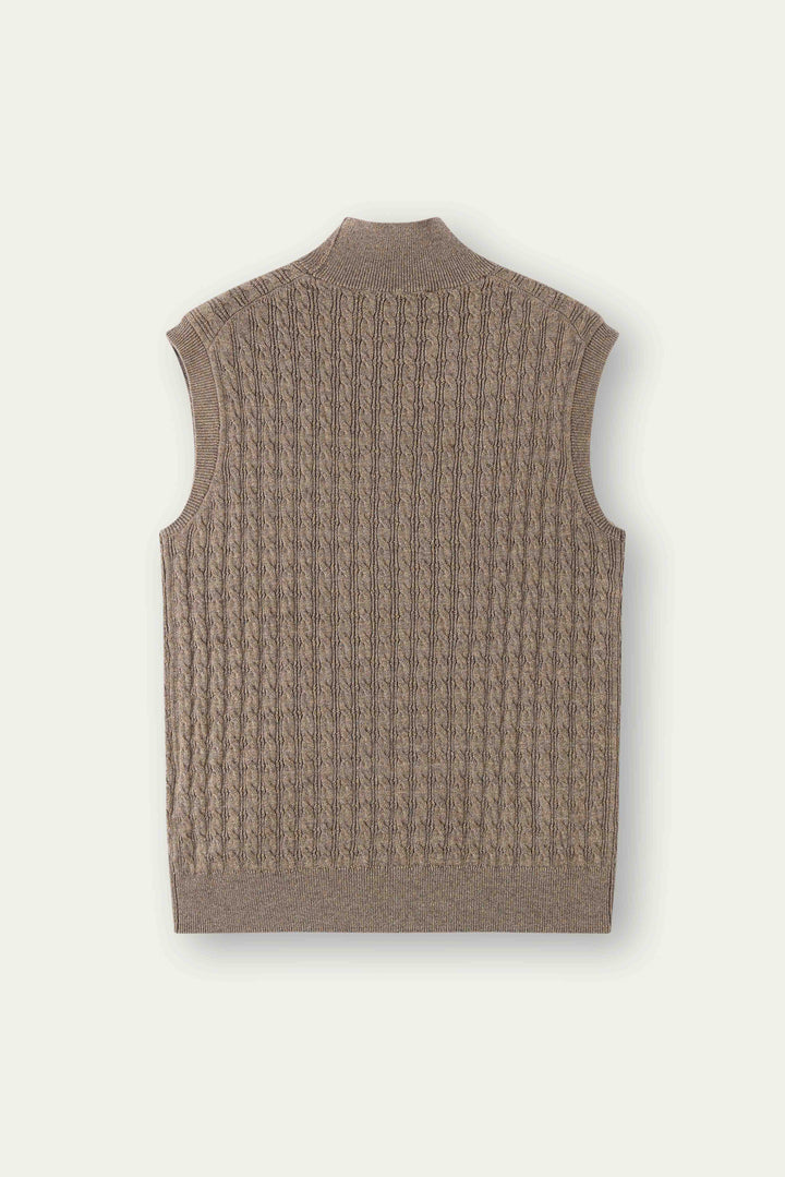 NAJWA CABLE-KNIT WOOL VEST
