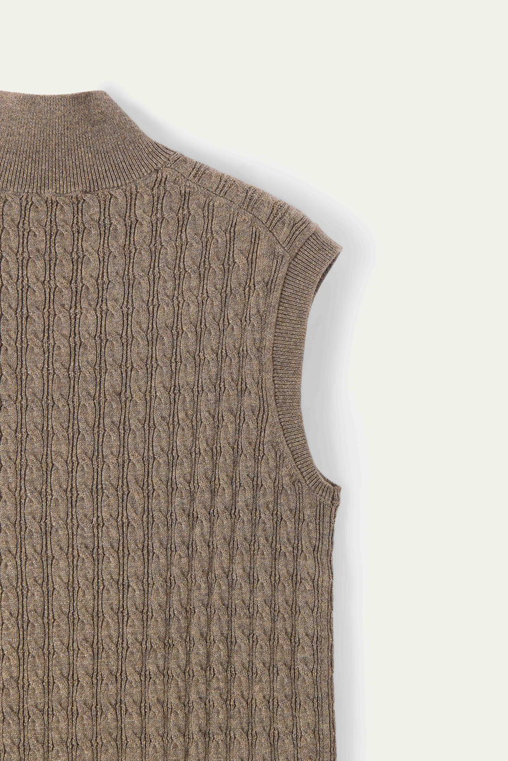 NAJWA CABLE-KNIT WOOL VEST