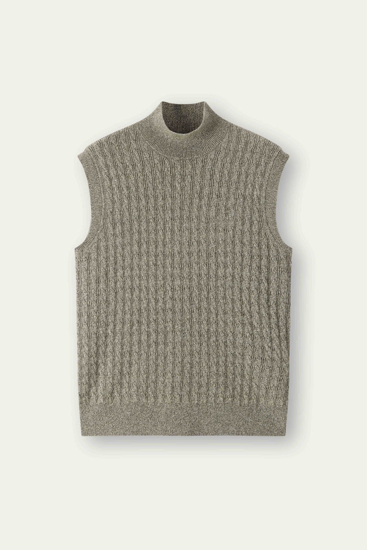 NAJWA CABLE-KNIT WOOL VEST