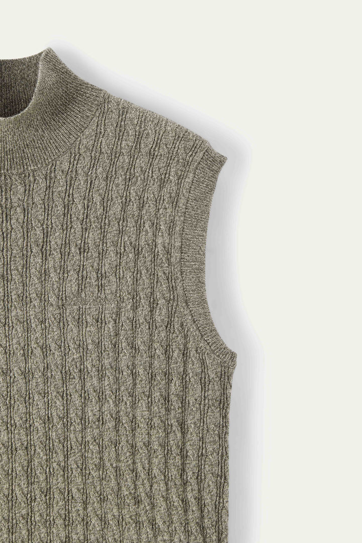NAJWA CABLE-KNIT WOOL VEST