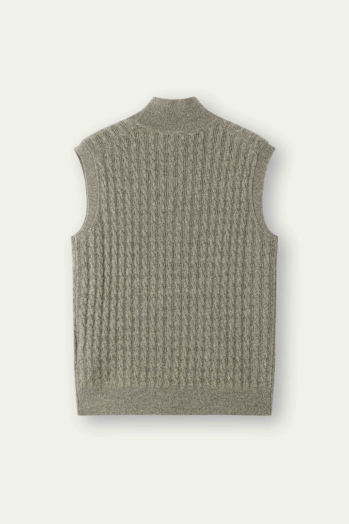NAJWA CABLE-KNIT WOOL VEST