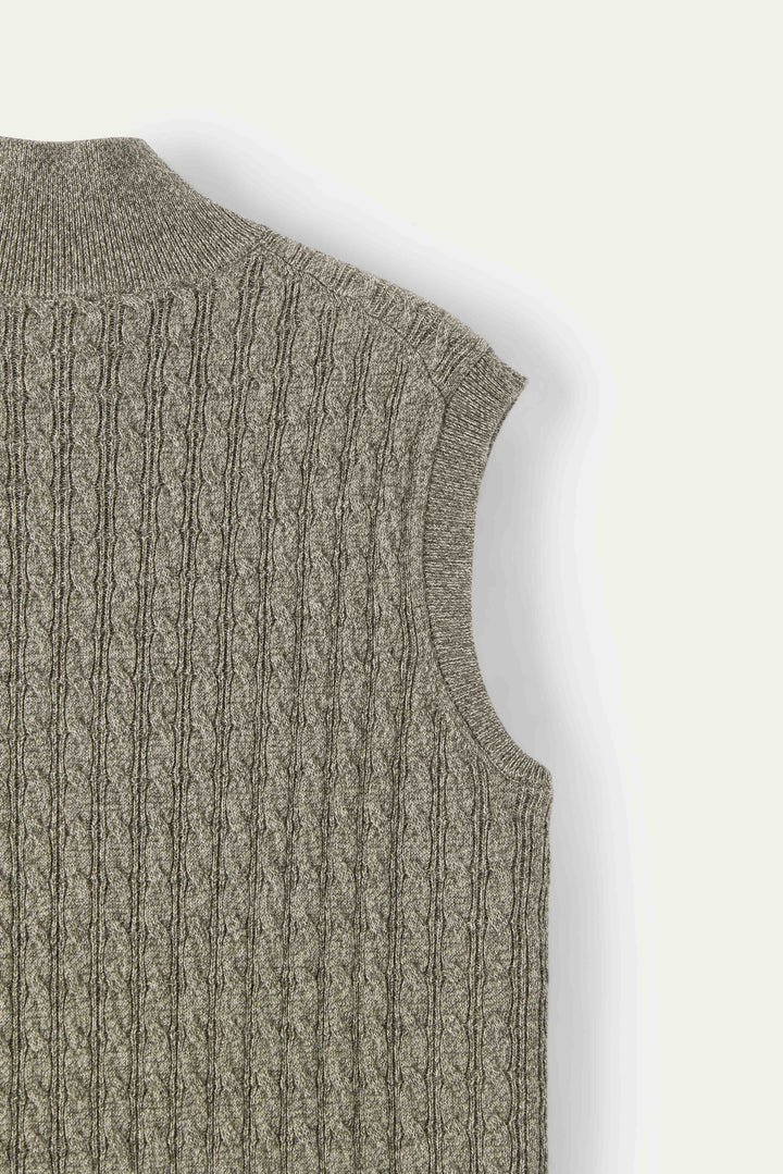 NAJWA CABLE-KNIT WOOL VEST
