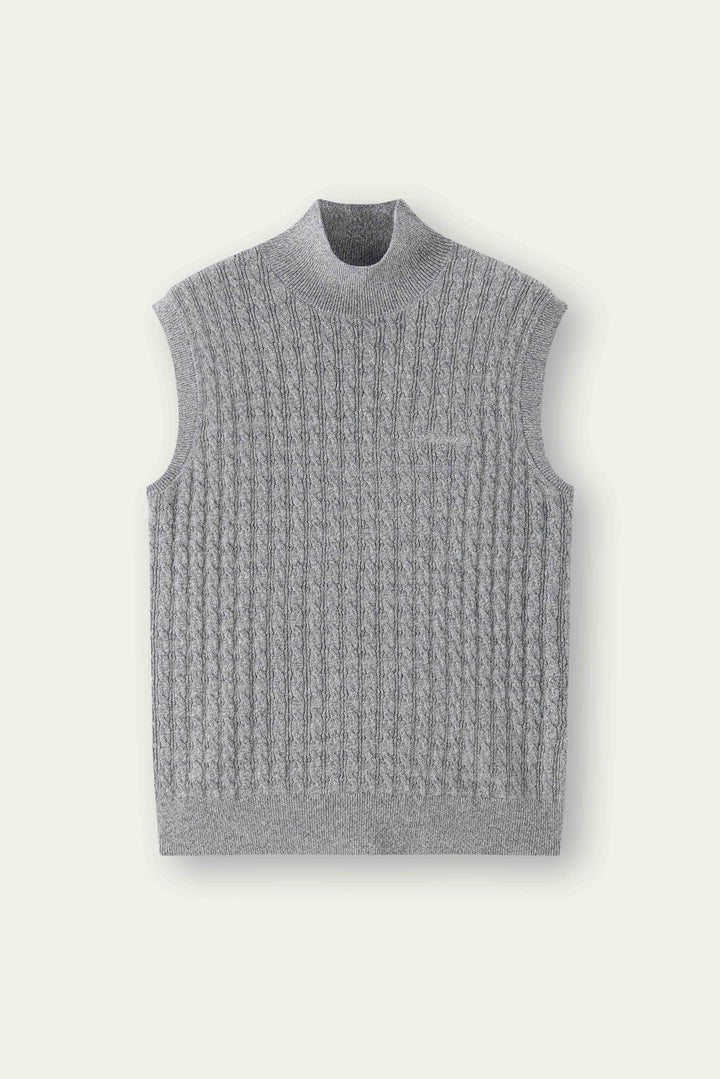 NAJWA CABLE-KNIT WOOL VEST