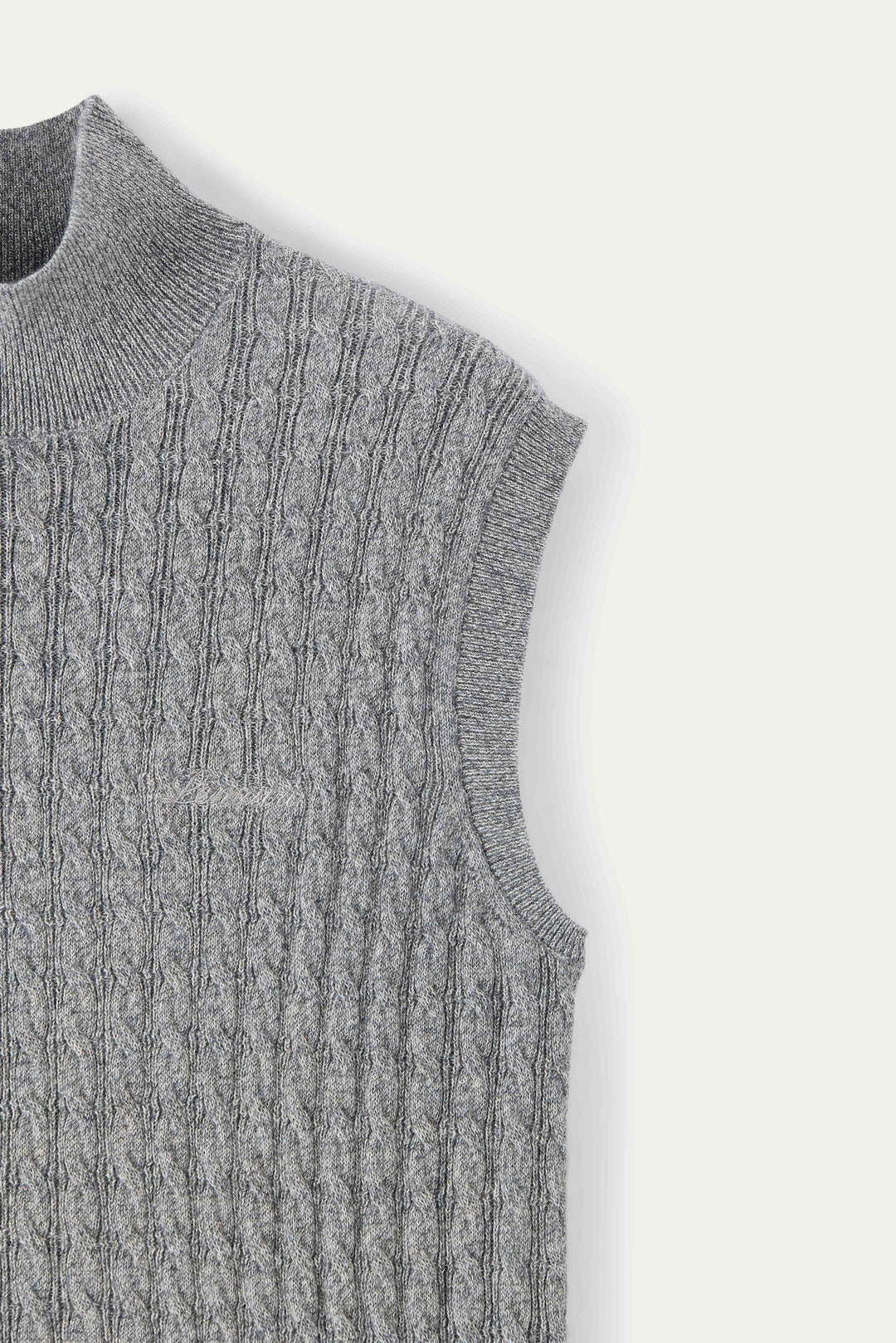 NAJWA CABLE-KNIT WOOL VEST