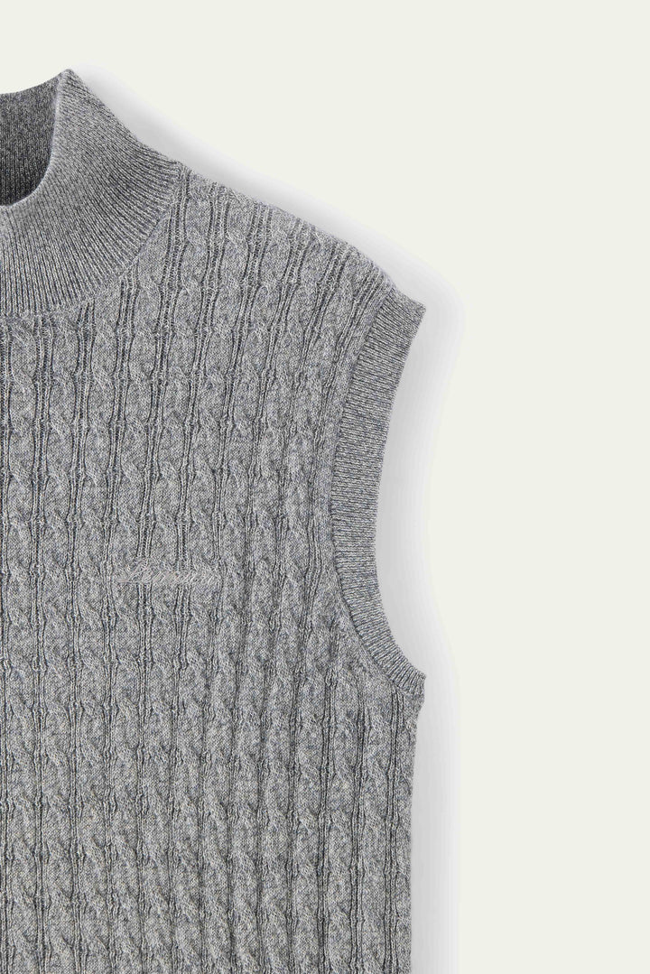 NAJWA CABLE-KNIT WOOL VEST