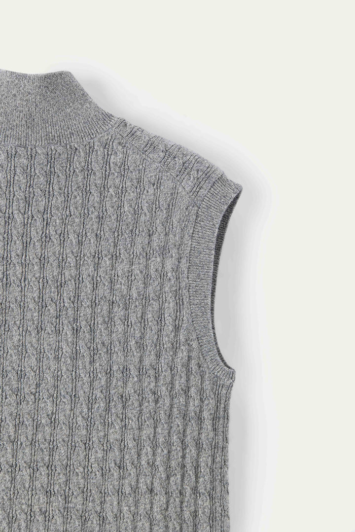 NAJWA CABLE-KNIT WOOL VEST
