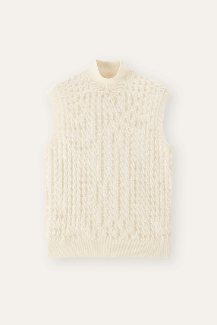 NAJWA CABLE-KNIT WOOL VEST