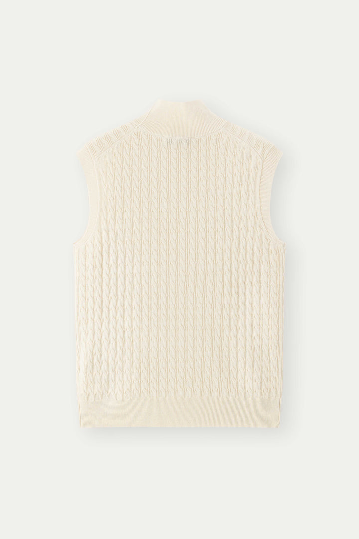 NAJWA CABLE-KNIT WOOL VEST