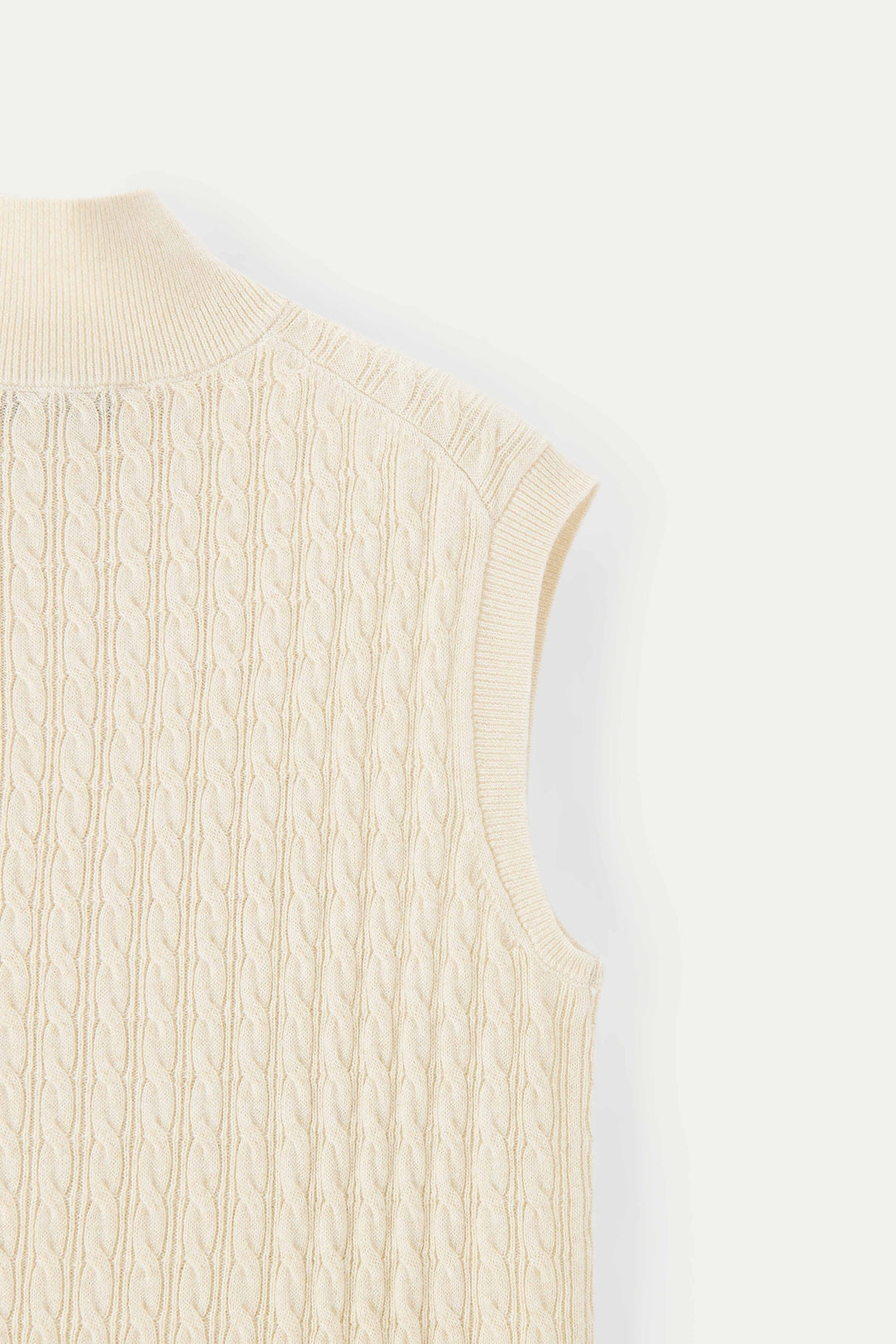 NAJWA CABLE-KNIT WOOL VEST