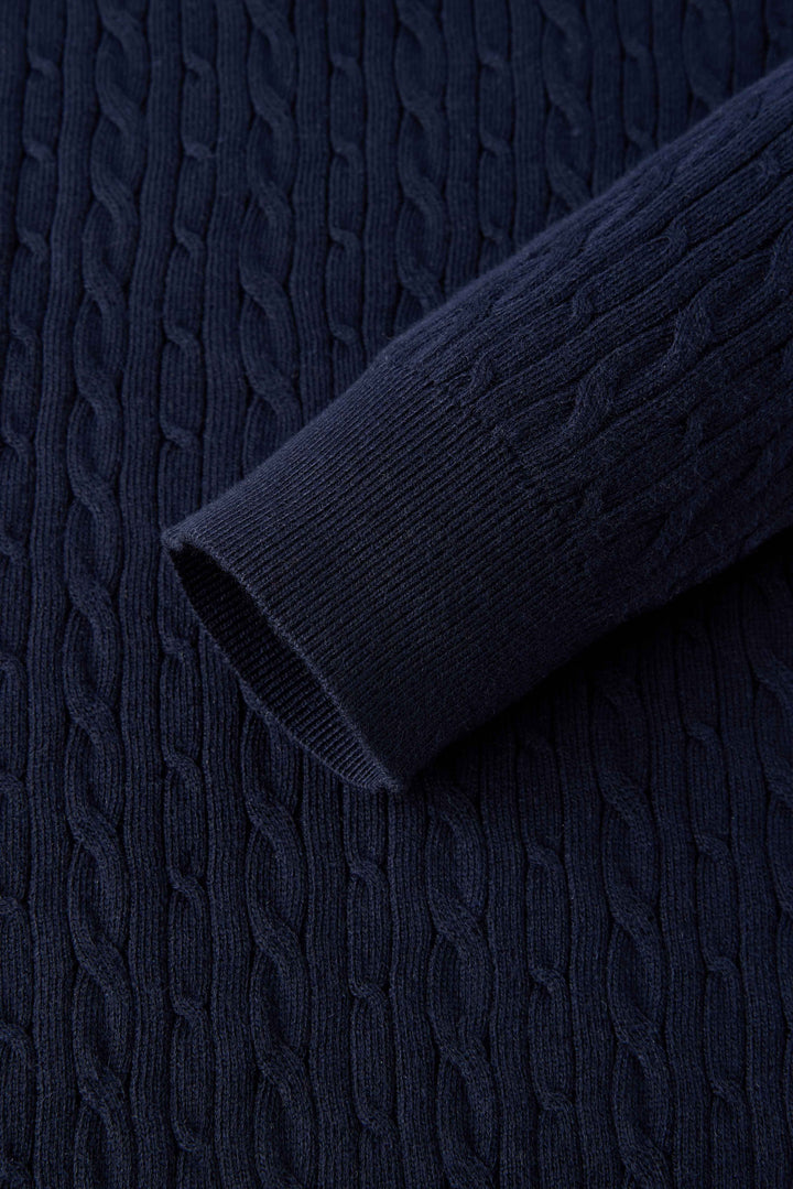 Elara Cable-Knit Half-Zip Sweater