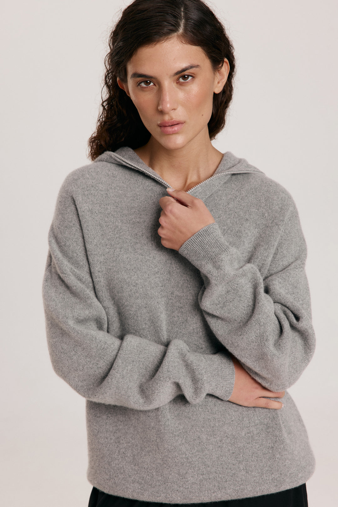 Zip Cashmere Hoodie