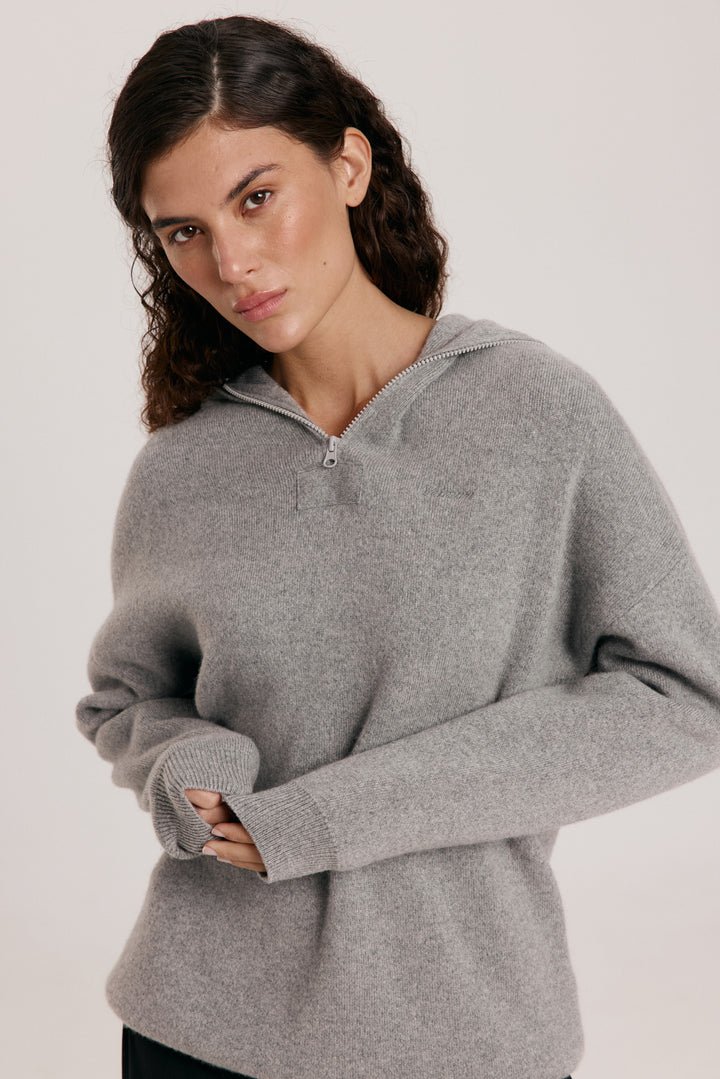 Zip Cashmere Hoodie