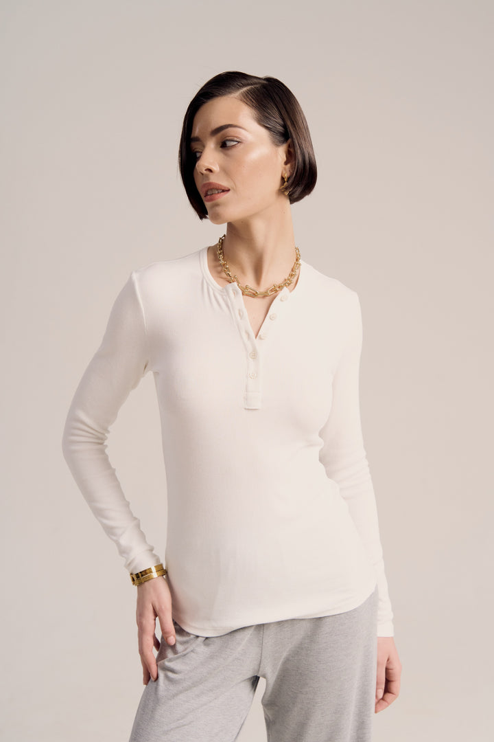 Emma Milky Long-Sleeve Top