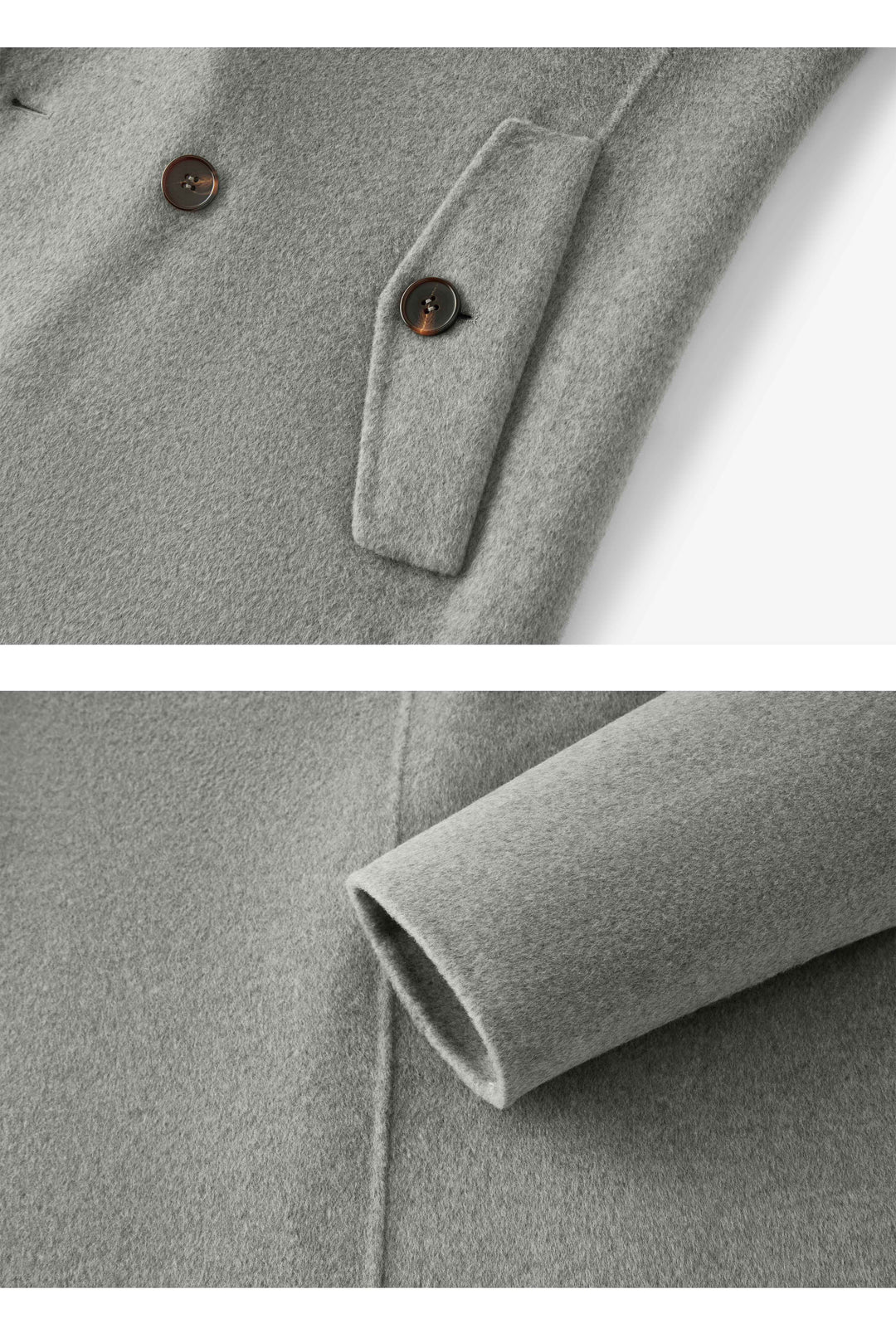 Light Grey Double-Breasted Coat